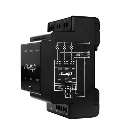 Shelly Pro 3 - 3 kanałowy przekaźnik ze stykami bezpotencjałowymi