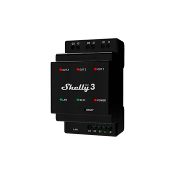 Shelly Pro 3 - 3 kanałowy przekaźnik ze stykami bezpotencjałowymi
